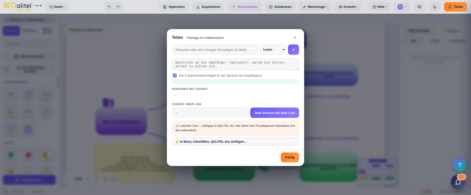 Partage et co-édition en temps réel d un logigramme dans QALITEL logigramme version ProAd
