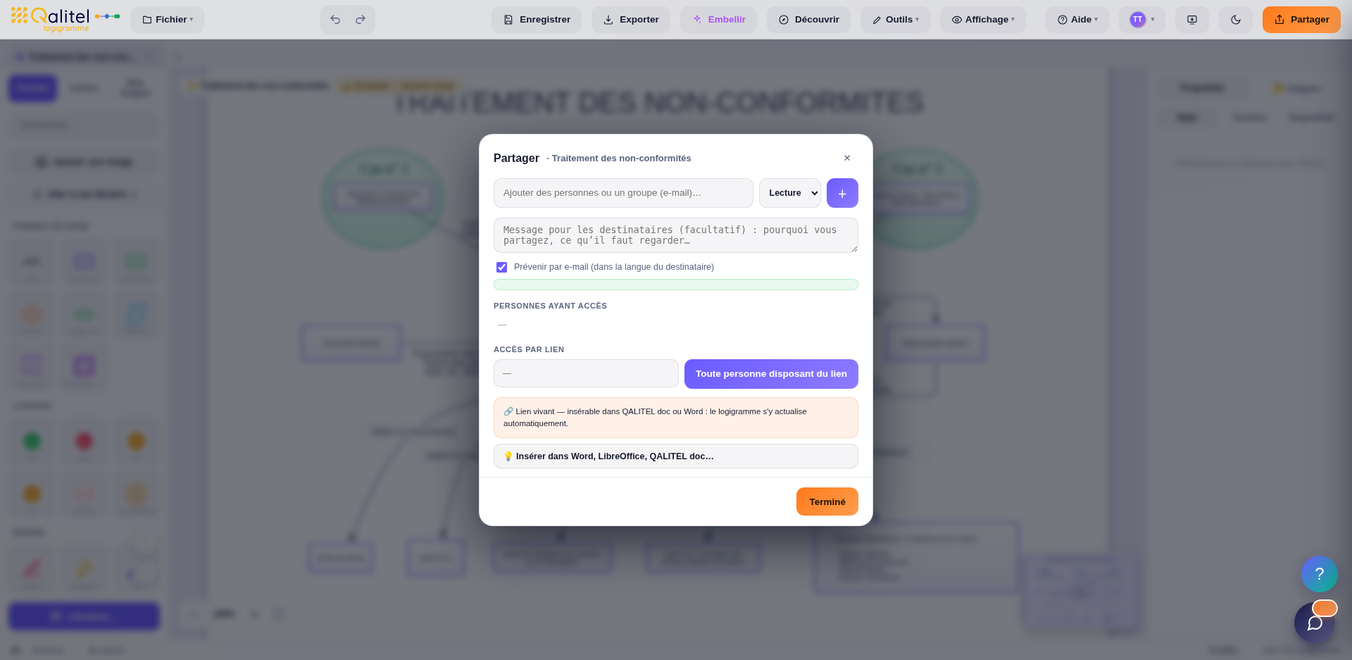 Partage et co-édition en temps réel d un logigramme dans QALITEL logigramme version ProAd